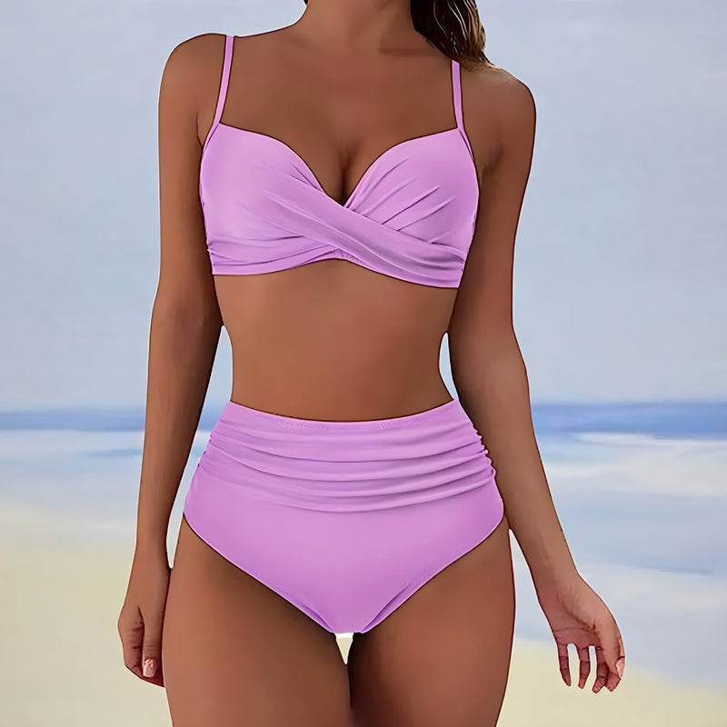 Geraldine - Elegant Women's Bikini Set with High-Waisted Bottoms