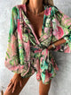 Alayna - Stylish Women's Beach Play Dress with Deep V-neck and Lantern Sleeves