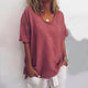 Beatrice - Comfortable Loose Blouse for Women with V-neck and Short Sleeves