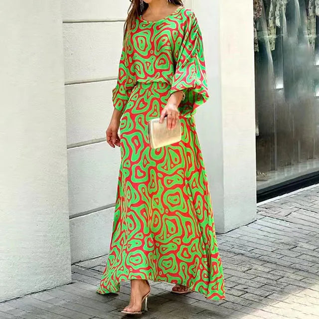 Charlee - Elegant Women's Dress with Vibrant Patterns and Sophisticated Design