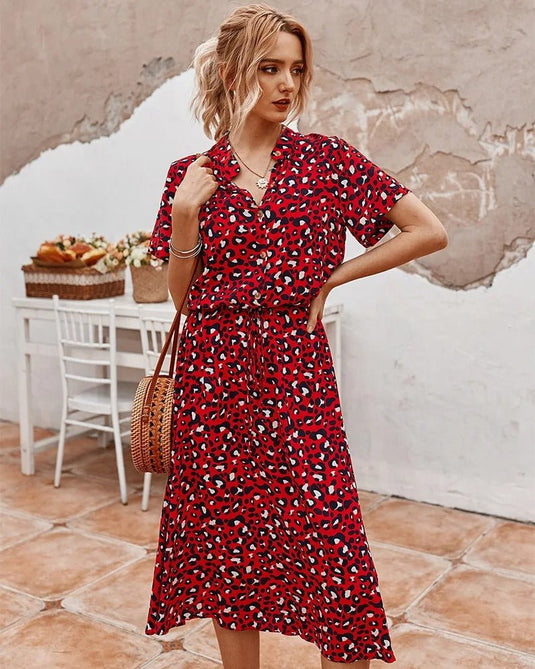 Milana - Stylish Midi Summer Dress with Breathable Print