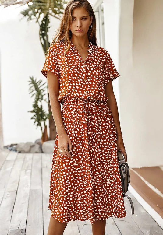 Milana - Stylish Midi Summer Dress with Breathable Print