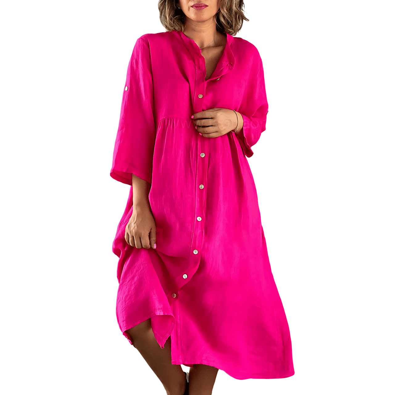 Alice - Stylish Button-Front Summer Dress for Effortless Comfort