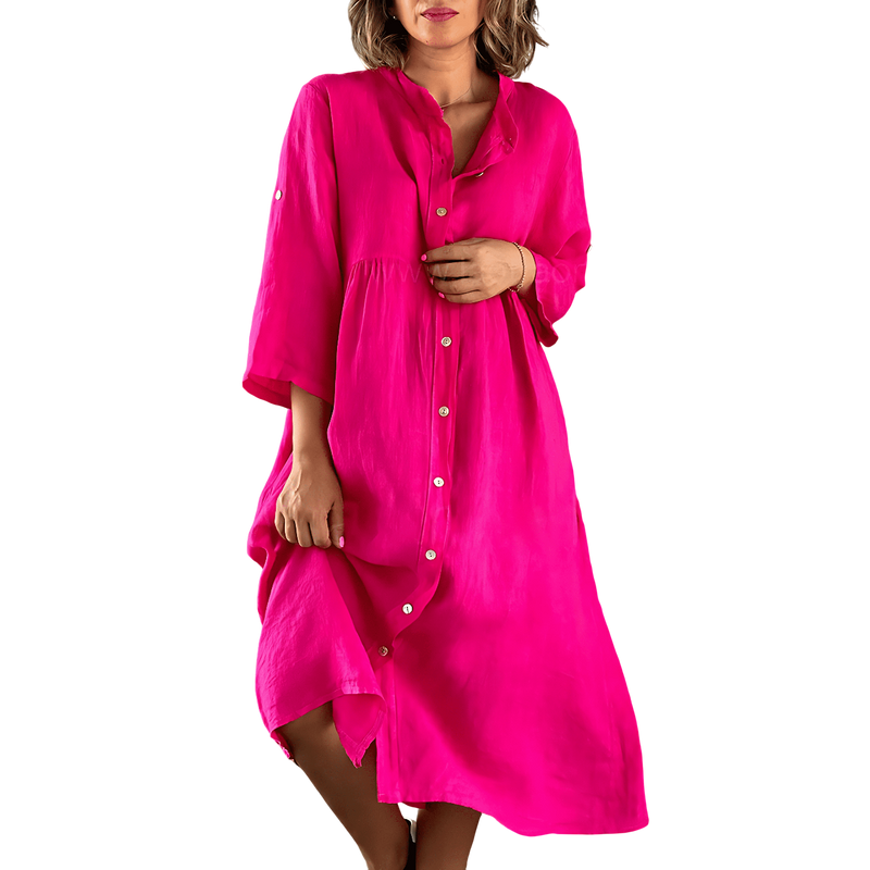 Alice - Stylish Button-Front Summer Dress for Effortless Comfort