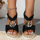 Rosaline - Stylish Wedge Sandals with Snake Print and Comfortable Design