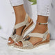 Rosaline - Stylish Wedge Sandals with Snake Print and Comfortable Design