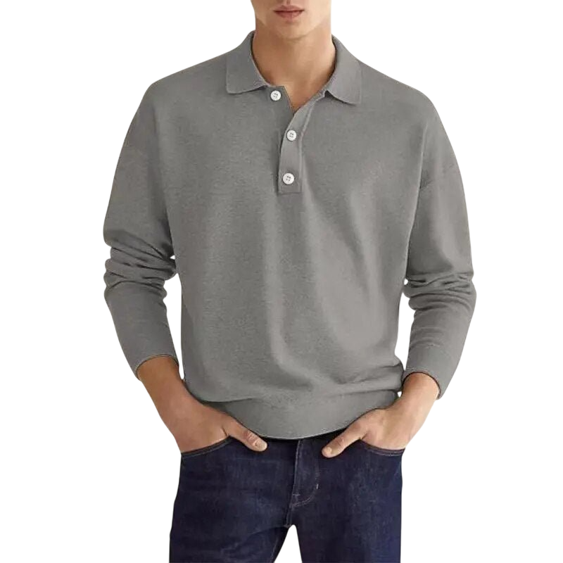 Zander - Stylish Long Sleeve Polo Shirt for Smart Casual Look