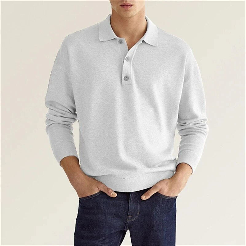 Zander - Stylish Long Sleeve Polo Shirt for Smart Casual Look