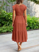 Leana - Flowing A-Line Midi Dress for Elegant and Comfortable Style