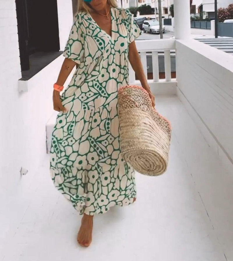 Nicole - Casual Printed Maxi Dress with Flowing Fit