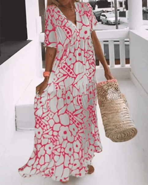 Nicole - Casual Printed Maxi Dress with Flowing Fit
