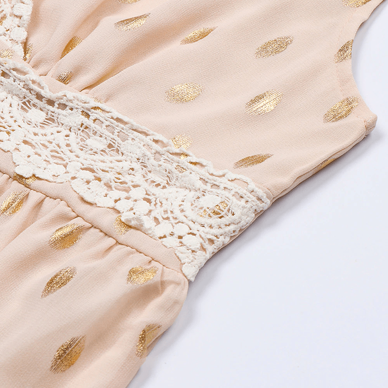 Walburga - Boho Lace Maxi Dress with Vintage Flair and Flowing Cut