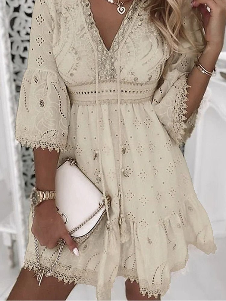 Maren - Playful Boho Mini Dress with Airy Design and Comfortable Fit