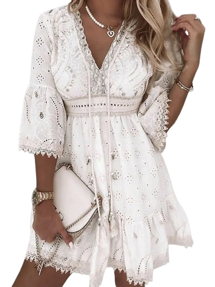 Maren - Playful Boho Mini Dress with Airy Design and Comfortable Fit