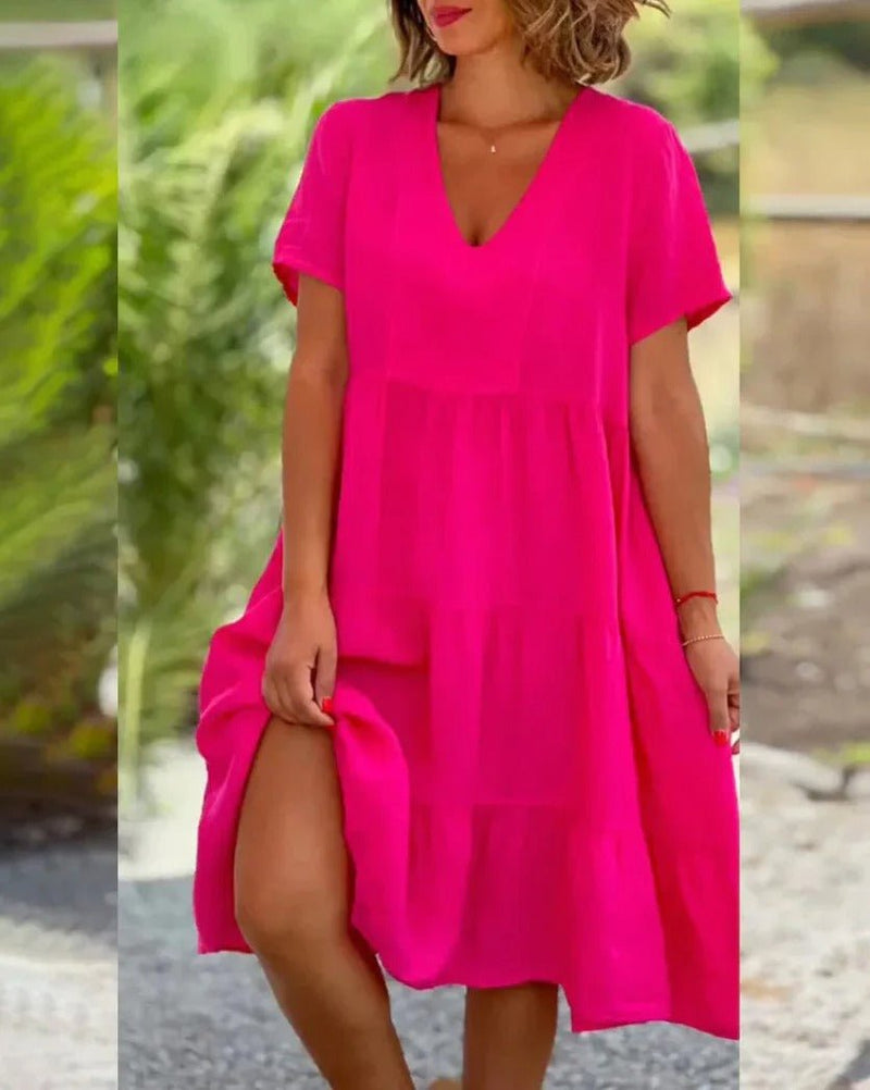 Tessa - Lightweight Flowing V-neck Dress for Casual Elegance