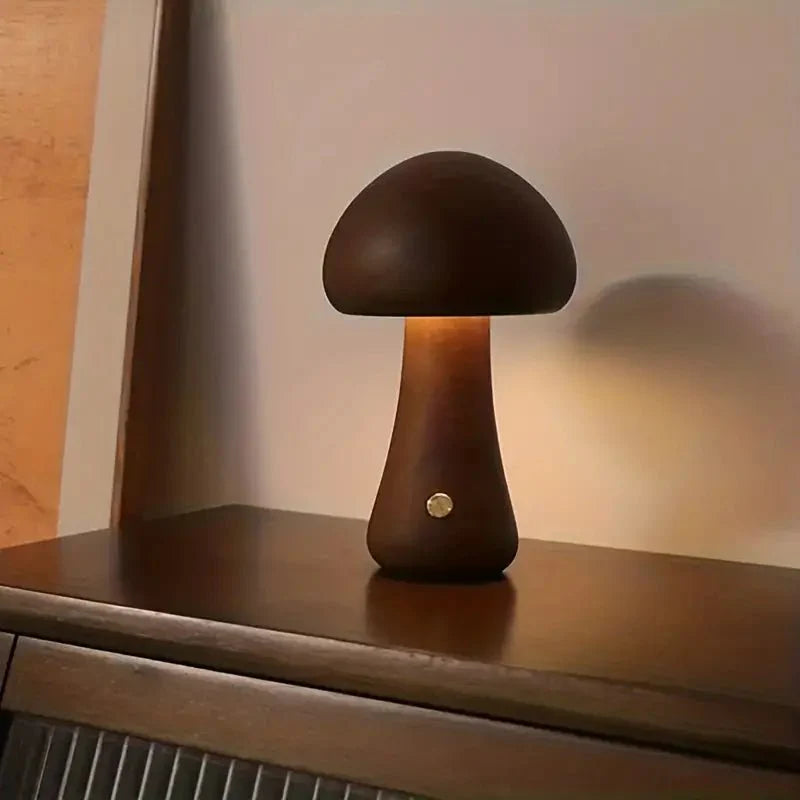 Optiglow- Shimmer Mushroom Table Lamp with Retro Charm and Soft Light
