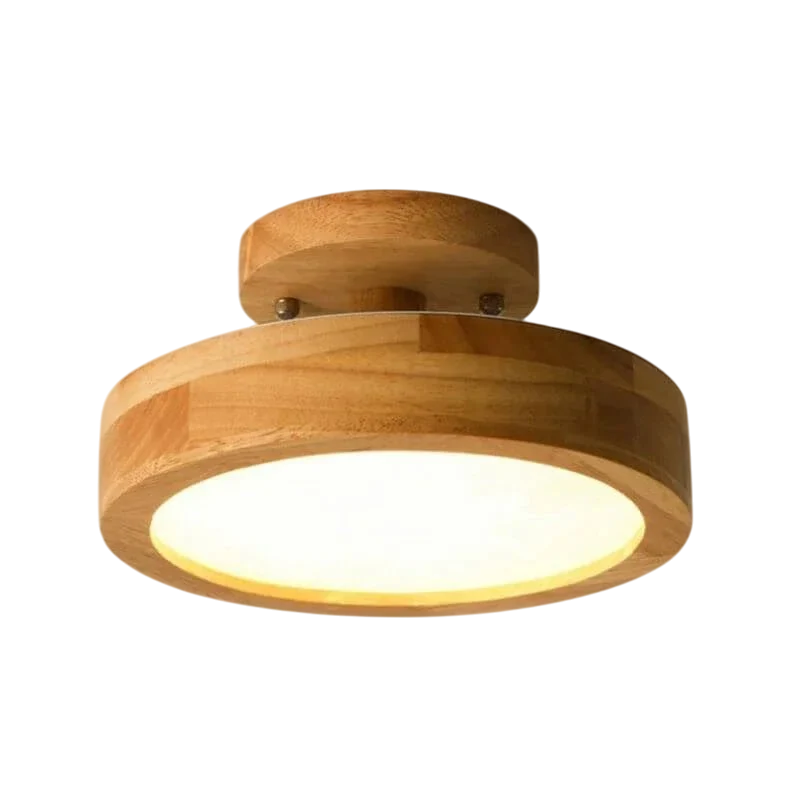 HaloDrift - Scandinavian Wooden Ceiling Light with Minimalist Design