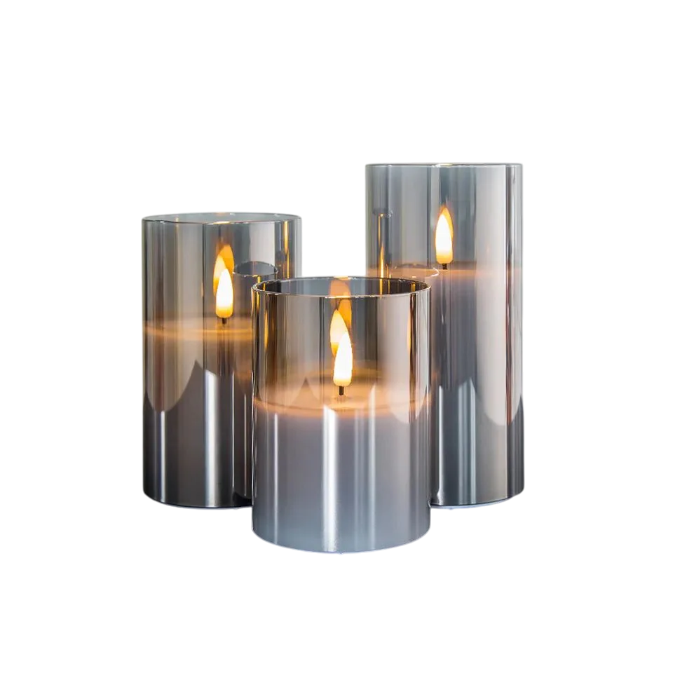 OpalGlow - Elegant Flameless LED Candle Set for a Cozy Atmosphere
