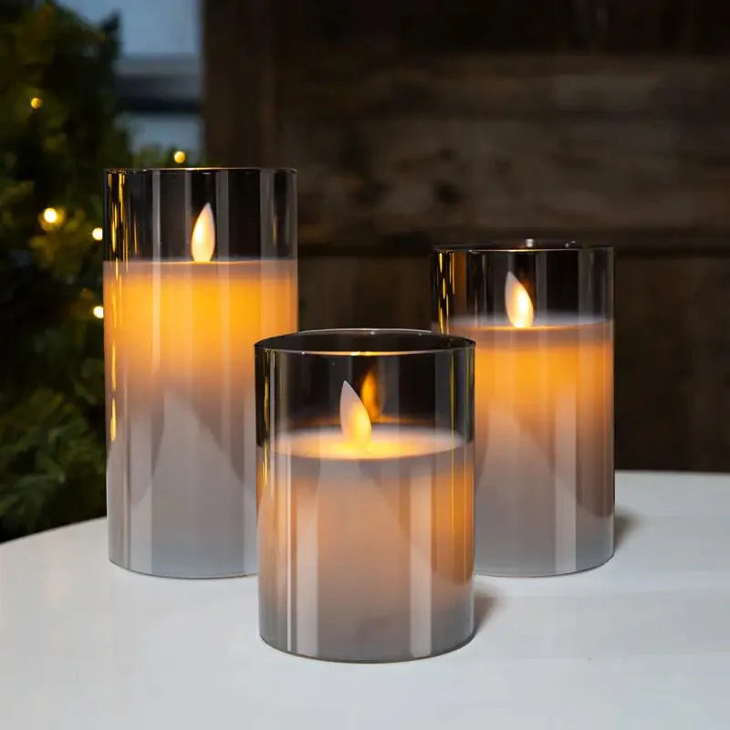 OpalGlow - Elegant Flameless LED Candle Set for a Cozy Atmosphere
