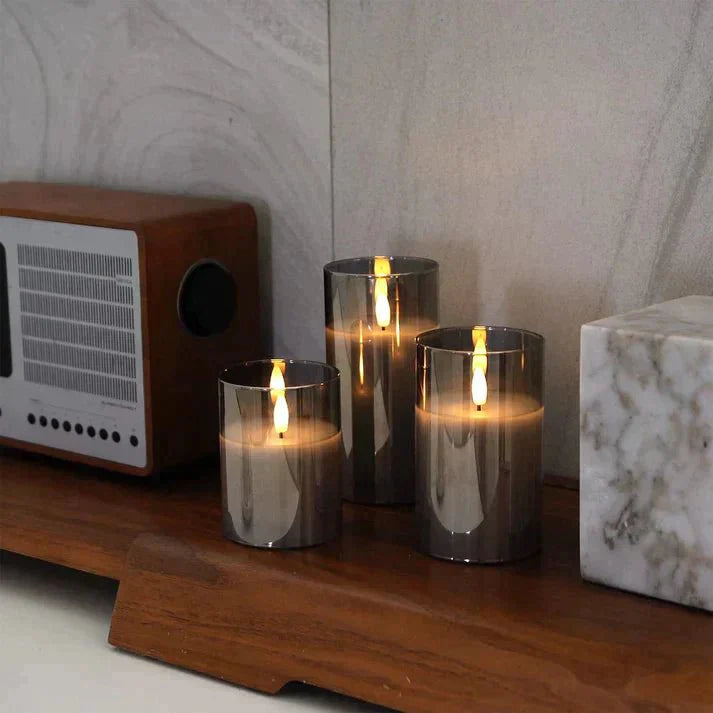 OpalGlow - Elegant Flameless LED Candle Set for a Cozy Atmosphere