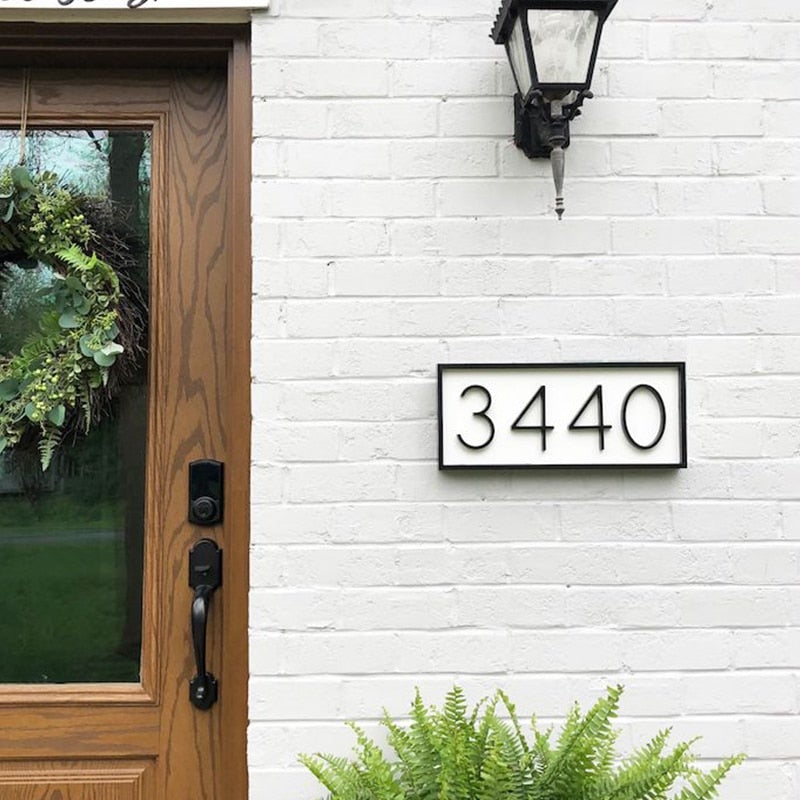 Bathvia - Modern Black Metal Floating House Numbers for Home Address