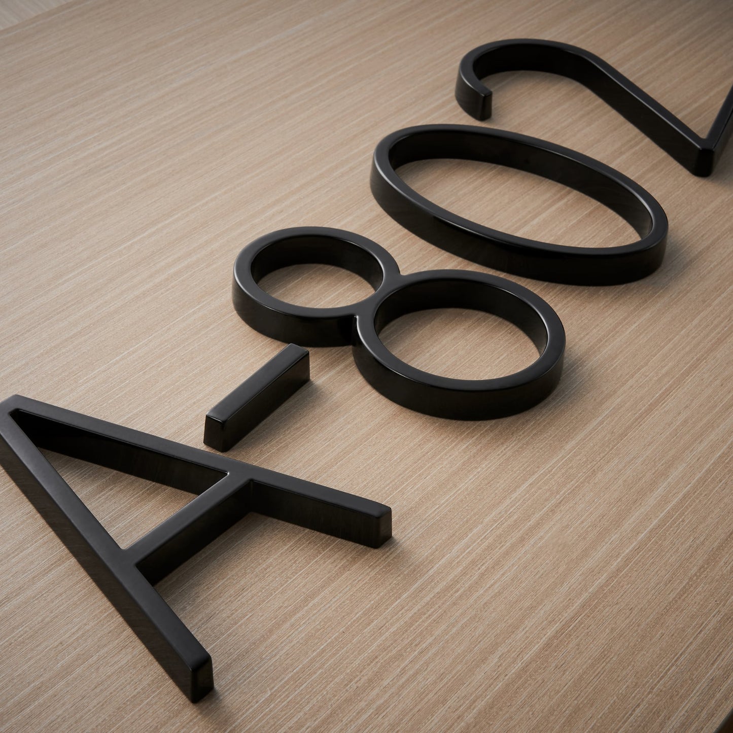 Bathvia - Modern Black Metal Floating House Numbers for Home Address