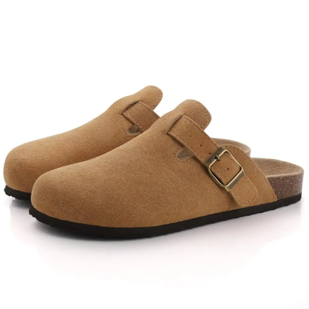 Queniva - Comfortable Suede and Cork Slippers for Indoor and Outdoor Use