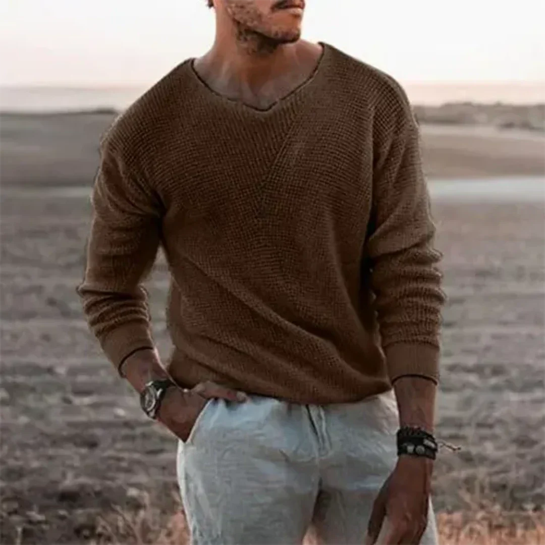 Sigfried - Men's Light Long Sleeve Sweater in Soft Knit Fabric
