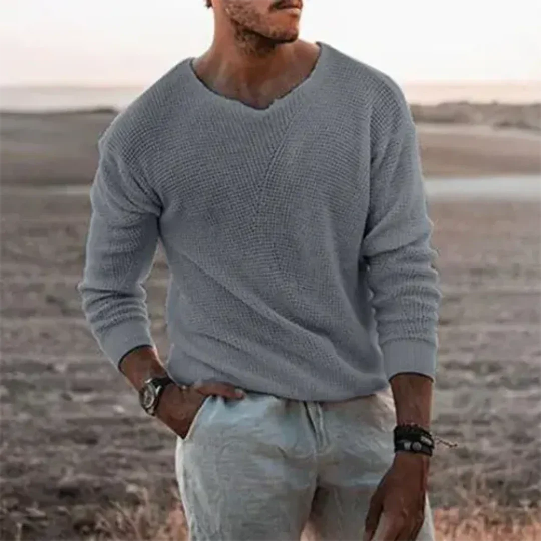 Sigfried - Men's Light Long Sleeve Sweater in Soft Knit Fabric