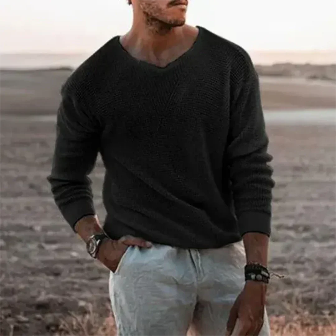 Sigfried - Men's Light Long Sleeve Sweater in Soft Knit Fabric