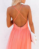 Charley - Orange Spaghetti Strap Maxi Dress For Women