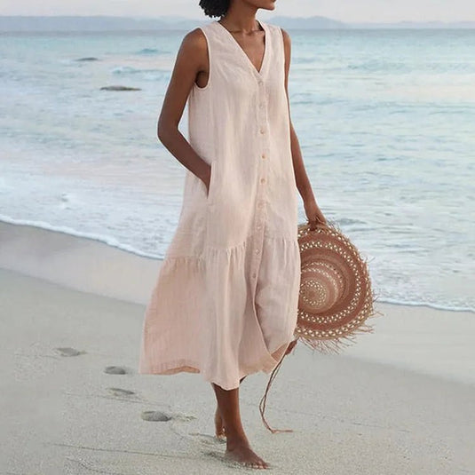 Reagan – Schickes Sommerkleid mit V-Ausschnitt für Damen – Müheloser Stil