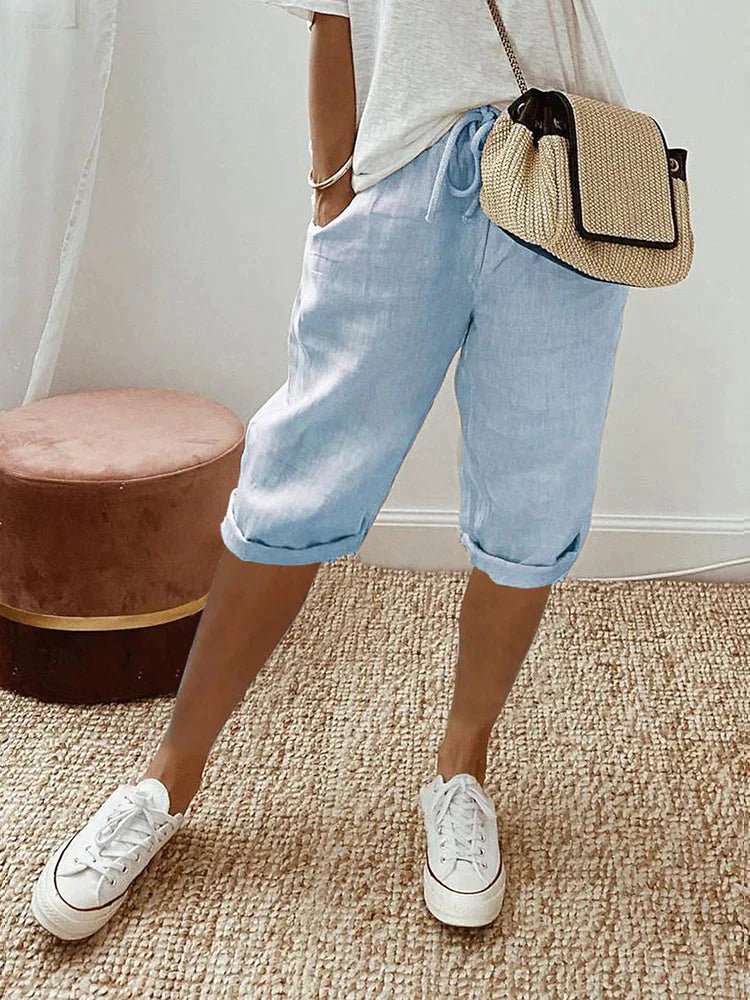 Kalani - Womens Cotton Linen Shorts Breathable Comfort