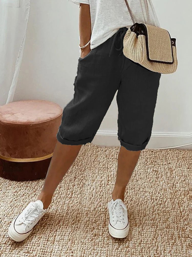 Kalani - Womens Cotton Linen Shorts Breathable Comfort