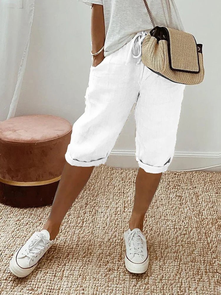 Kalani - Womens Cotton Linen Shorts Breathable Comfort