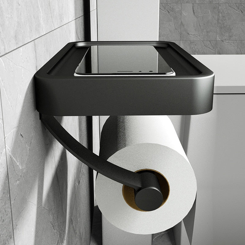 Accentra - SleekShelf Wall Mounted Toilet Paper Roll Holder With Shelf