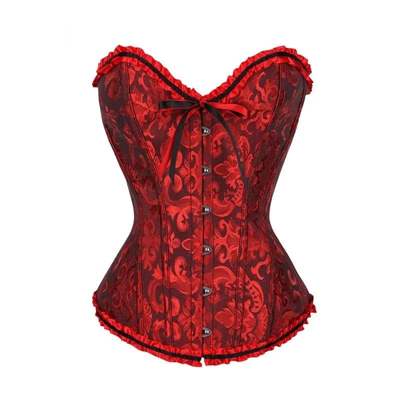 Corinne - Elegant Lace Corset with Floral Pattern and Adjustable Fit