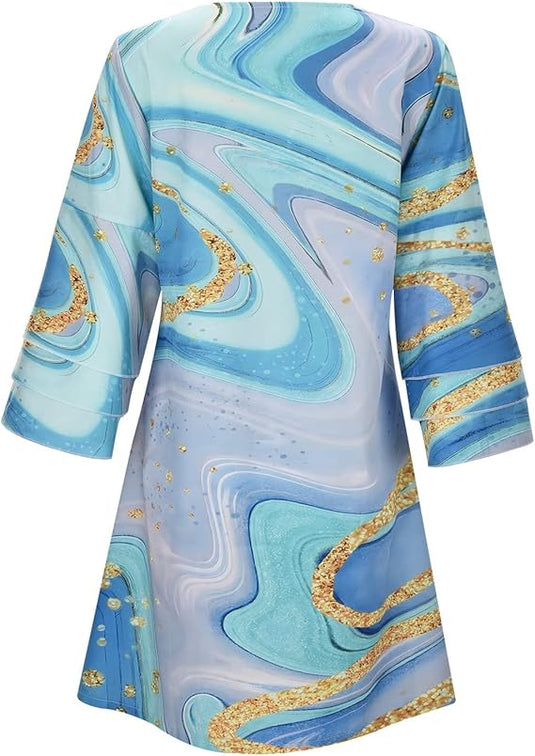 Susie – Leichtes Damenkleid mit V-Ausschnitt und Rüschenärmeln