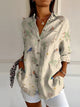 Océane - Effortless Floral Breeze Button-Up Shirt for Elegant Style