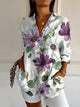 Océane - Effortless Floral Breeze Button-Up Shirt for Elegant Style
