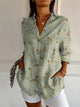Océane - Effortless Floral Breeze Button-Up Shirt for Elegant Style