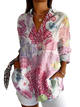 Océane - Effortless Floral Breeze Button-Up Shirt for Elegant Style