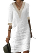 Queralt - Elegant Women's Cotton Linen Dress for Casual Comfort