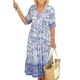 Nola - Bohemian V-neck Dress with Vibrant Floral Print