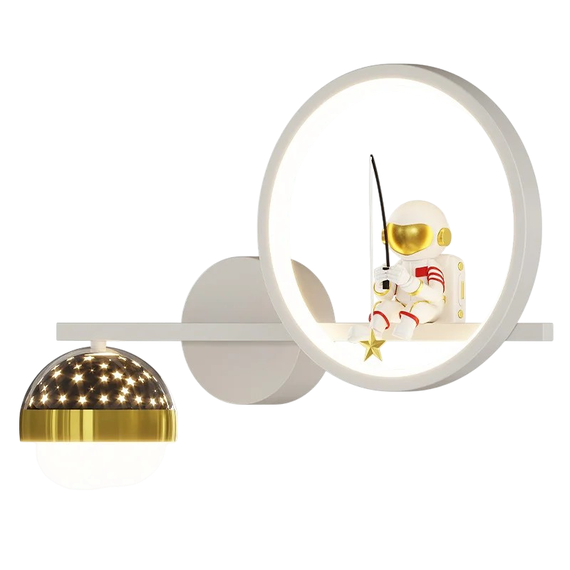 Allegra - Stylish Kids Wall Light with Space Theme and Star Projections