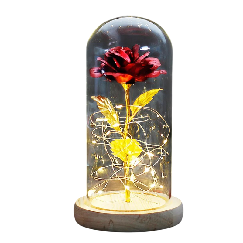 Floréra – Eternal Rose in Glass Dome with LED Light