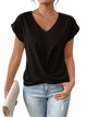 Nellie - Lightweight Women's Short Sleeve Top with V-neck and Twist Detail