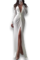 Liddy - Elegant Dress with V-neck and Pleated Neckline