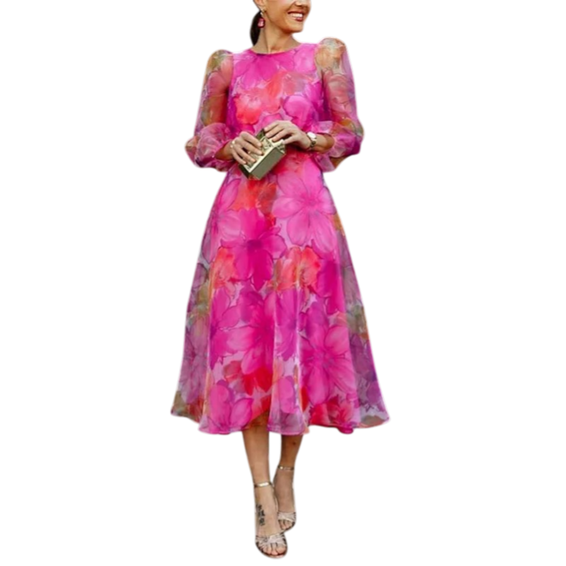 Josie - Elegant Floral Print Dress for Women Aria