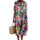 Bailey - Vibrant Floral Summer Dress with Relaxed Fit and V-neck